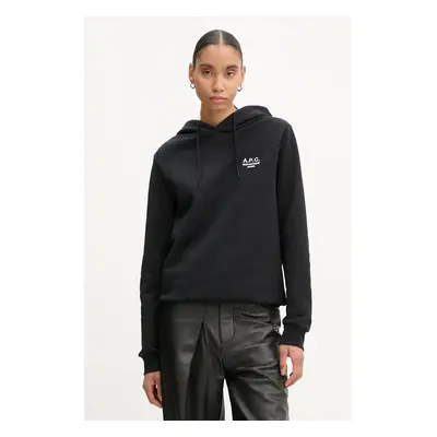 A.P.C. felső hoodie standard rue madame GOTS fekete, melange, kapucnis, COHBV.M27914