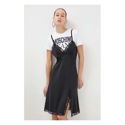 Moschino Jeans ruha fekete, mini, egyenes