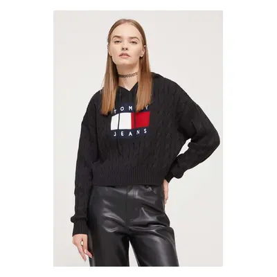 Tommy Jeans pulóver női, fekete