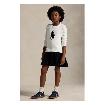 Polo Ralph Lauren gyerek ruha fehér, mini, harang alakú