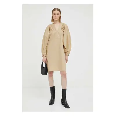 By Malene Birger pamut ruha bézs, mini, oversize