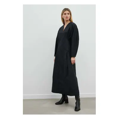 By Malene Birger pamut ruha fekete, maxi, harang alakú