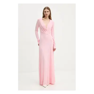 Victoria Beckham ruha rózsaszín, maxi, harang alakú, 1424WDR005950A