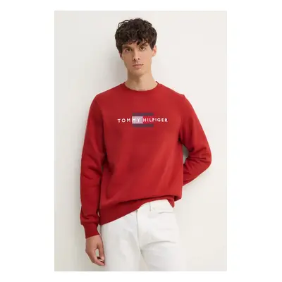 Tommy Hilfiger felső piros, férfi, nyomott mintás, MW0MW35541