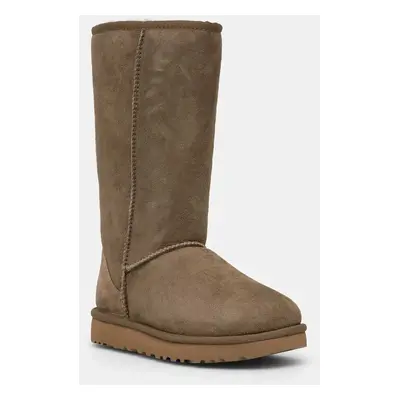 UGG velúr hócipő Classic Tall II zöld, 1016224-ALP