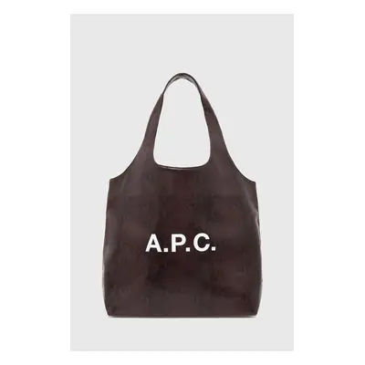 A.P.C. kézitáska tote ninon bordó, PUABN.M61565