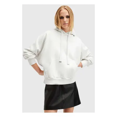 AllSaints pamut melegítőfelső TALON UNDRGRND HOODY fehér, női, nyomott mintás, kapucnis, W051JB