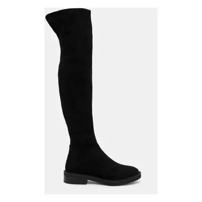 Steve Madden csizma Leza Boots fekete, női, lapos talpú, SM11003368