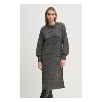 Pepe Jeans ruha HAILEY DRESS szürke, midi, egyenes, PL953588