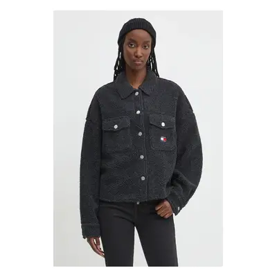 Tommy Jeans ingkabát fekete, oversize, DW0DW18869