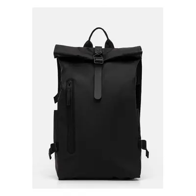 Rains hátizsák Rolltop Rucksack Large W3 fekete, nagy, sima