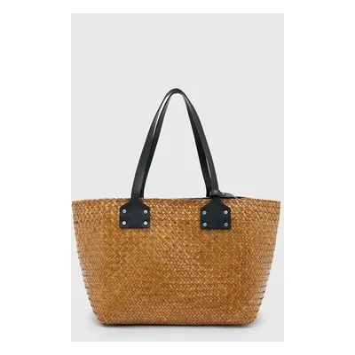 AllSaints kézitáska MOSLEY STRAW TOTE barna, WB725Z