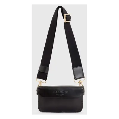 AllSaints bőr táska ZOE CROSSBODY fekete, W312XB