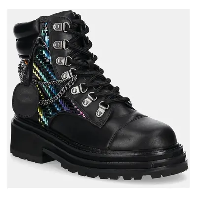 Kurt Geiger London bőr bakancs Chelsea Combat Boot fekete, női, platformos