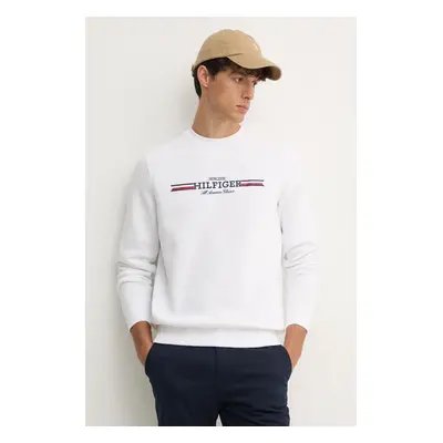 Tommy Hilfiger felső fehér, férfi, nyomott mintás, MW0MW35530