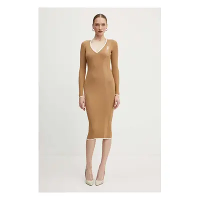 Elisabetta Franchi ruha bézs, mini, testhezálló, AM09M46E2