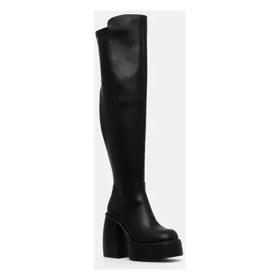 Buffalo csizma Heart Stretch Boot fekete, női, magassarkú, 1220062-BLK