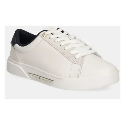 Tommy Hilfiger bőr sportcipő CHIC COURT SNEAKER fehér, FW0FW08123