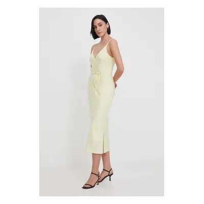 Calvin Klein ruha sárga, maxi, egyenes