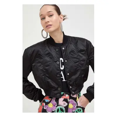 Moschino Jeans bomber dzseki női, fekete, átmeneti