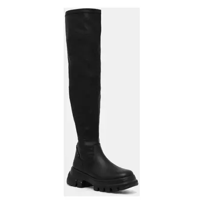 Tommy Jeans csizma TJW LIGHTWEIGHT OTK BOOT fekete, női, platformos, EN0EN02634