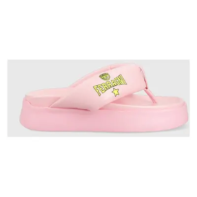 Chiara Ferragni flip-flop CF3149_012 rózsaszín, női, platformos, CF PLATFORM FLIP FLOP