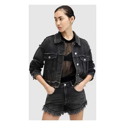 AllSaints farmerdzseki CLAUDE FRAY JACKET női, fekete, átmeneti, W041OA