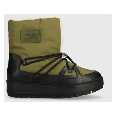 Tommy Hilfiger hócipő ESSENTIAL SNOWBOOT zöld, FW0FW07504