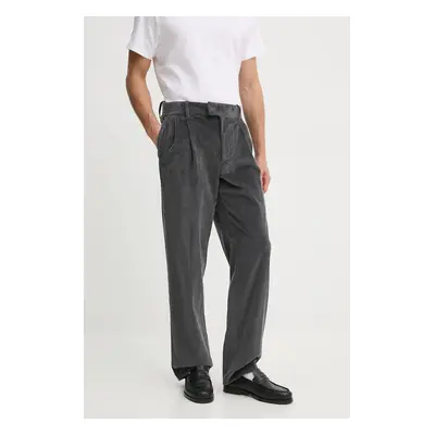 Drôle de Monsieur kordbársony nadrág Le Pantalon Golfeur Corduroy szürke, egyenes, E.BP165.CO156