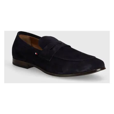 Tommy Hilfiger velúr mokaszin CASUAL LIGHT FLEXIBLE SDE LOAFER sötétkék, férfi, FM0FM04988