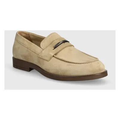 Calvin Klein velúr mokaszin MOCCASIN SUEDE bézs, férfi, HM0HM01469