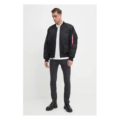 Alpha Industries bomber dzseki MA-1 Dragon EMB férfi, fekete, átmeneti, oversize