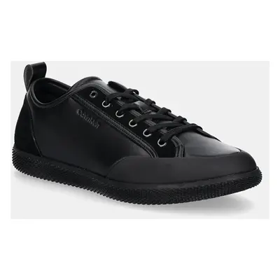 Calvin Klein bőr sportcipő LOW TOP LACE UP fekete, HM0HM01585