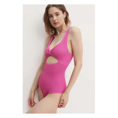 Rotate egyrészes fürdőruha CRINKLE SWIMSUIT rózsaszín, puha kosaras