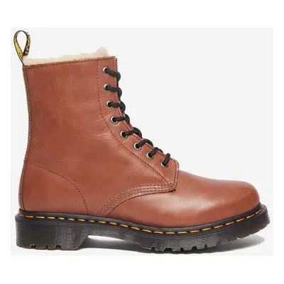 Dr. Martens bőr csizma Serena barna, női, enyhén téliesített, lapos talpú, DM27782225