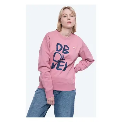 Wood pamut melegítőfelső Jess Sweatshirt Rose rózsaszín, női, nyomott mintás