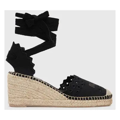 Karl Lagerfeld espadrilles KAMINI MID fekete, női, éksarkú, KL32206