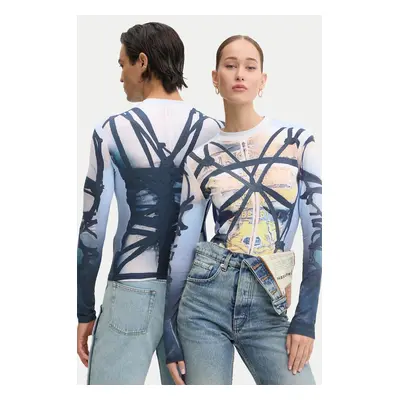 Y/Project hosszú ujjú BONDAGE PRINT LONG SLEEVE FITTED TOP 104TO012