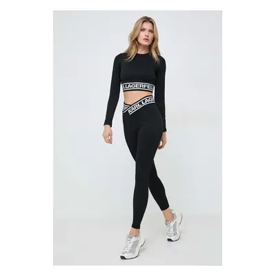 Karl Lagerfeld legging fekete, női, sima