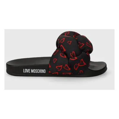 Love Moschino papucs fekete, női, JA28312G0IIW100A, JA28122G1II13604