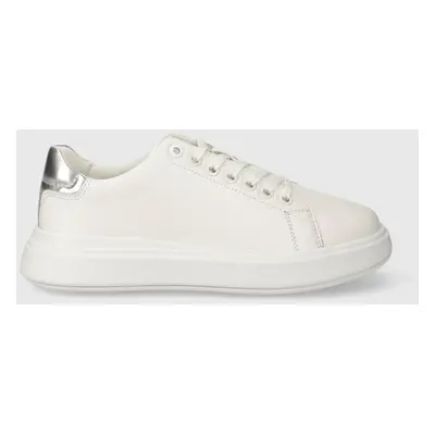 Calvin Klein bőr sportcipő RAISED CUPSOLE LACE UP LHT BT fehér, HW0HW02005