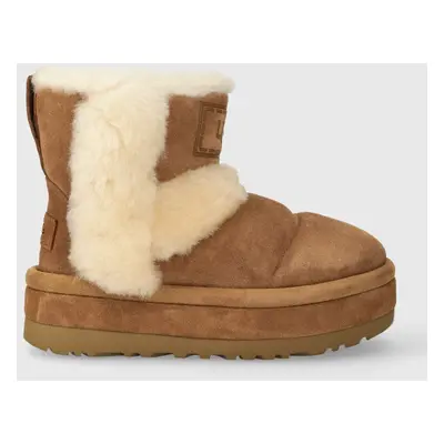 UGG velúr hócipő Classic Chillapeak barna