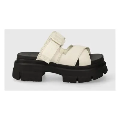 UGG papucs Ashton Slide bézs, női, platformos