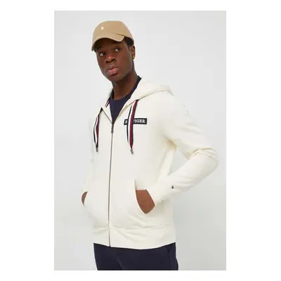 Tommy Hilfiger felső bézs, férfi, sima, kapucnis