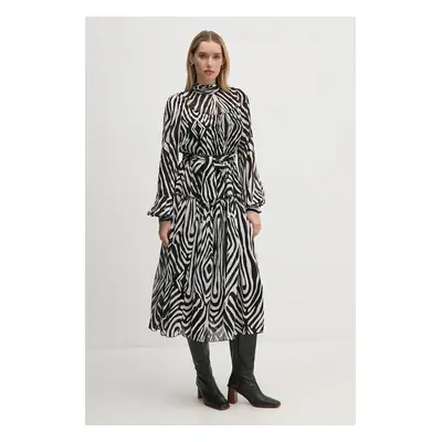 DIANE VON FURSTENBERG ruha fekete, midi, harang alakú, DVFDL3S002