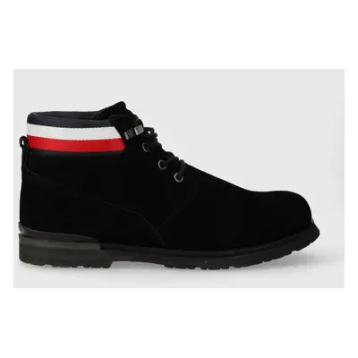 Tommy Hilfiger velúr cipő CORE SUEDE BOOT fekete, férfi, FM0FM04800