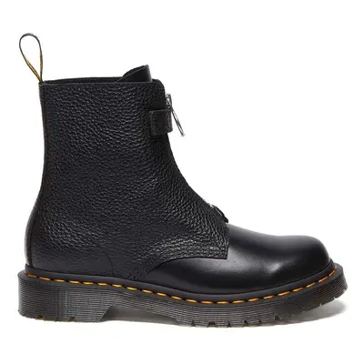 Dr. Martens bőr csizma Pascal Frnt Zip fekete, női, lapos talpú, DM32054001