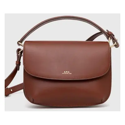 A.P.C. bőr táska sac sarah shoulder mini barna, PXAWV-F61629