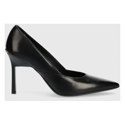 Calvin Klein bőr tűsarkú HW0HW01346 GEO STILETTO PUMP fekete