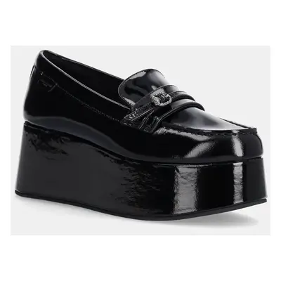 Kurt Geiger London bőr mokaszin Mayfair Flatform Loafer fekete, női, platformos